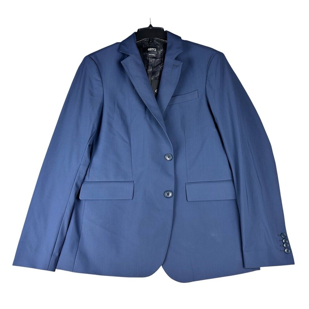 NEW GSTQ Men's Flex Sport Coat Blazer Jacket Navy Blue Size Medium M NWT